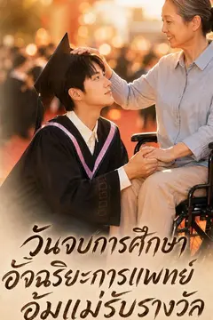 วันจบการศึกษา อัจฉริยะการแพทย์อุ้มแม่รับรางวัล